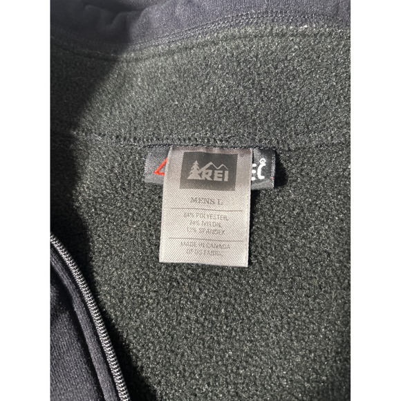 REI Co-op Mens L Black Polartec Fleece 1/4 Zip Pullover Long Sleeve - Picture 5 of 8